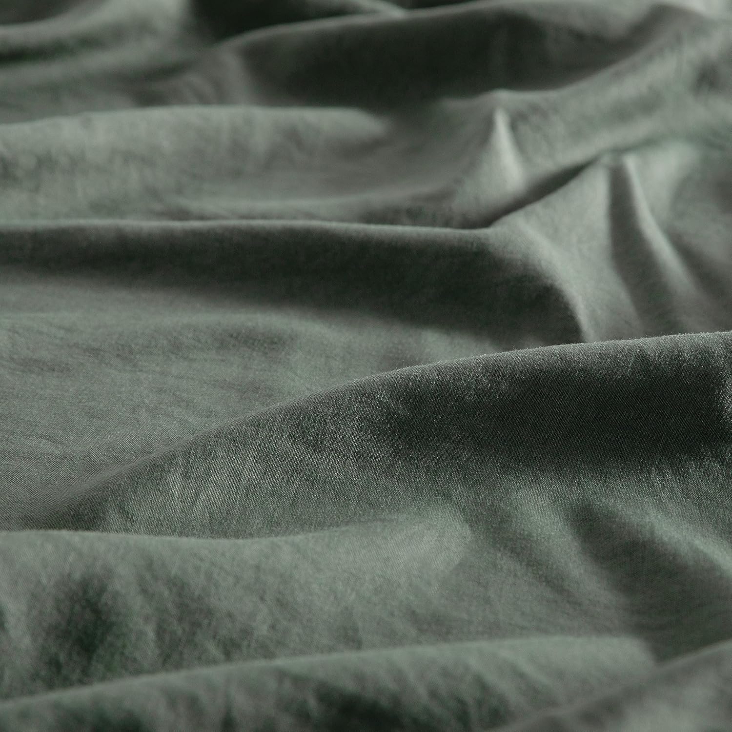 Vintage Washed Microfibre Sheet Set with Pillowcases - Khaki Green
