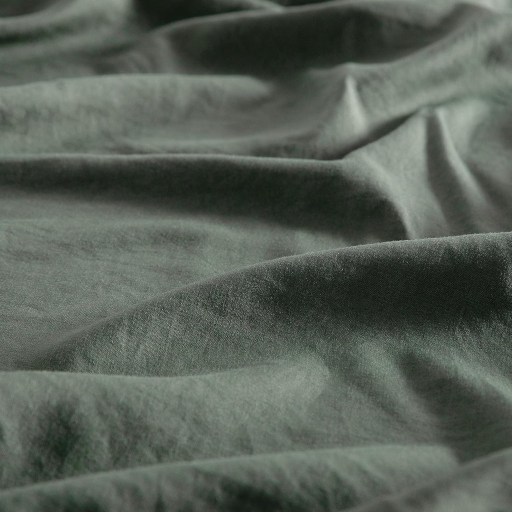 Vintage Washed Microfibre Quilt Cover Set - Khaki Green