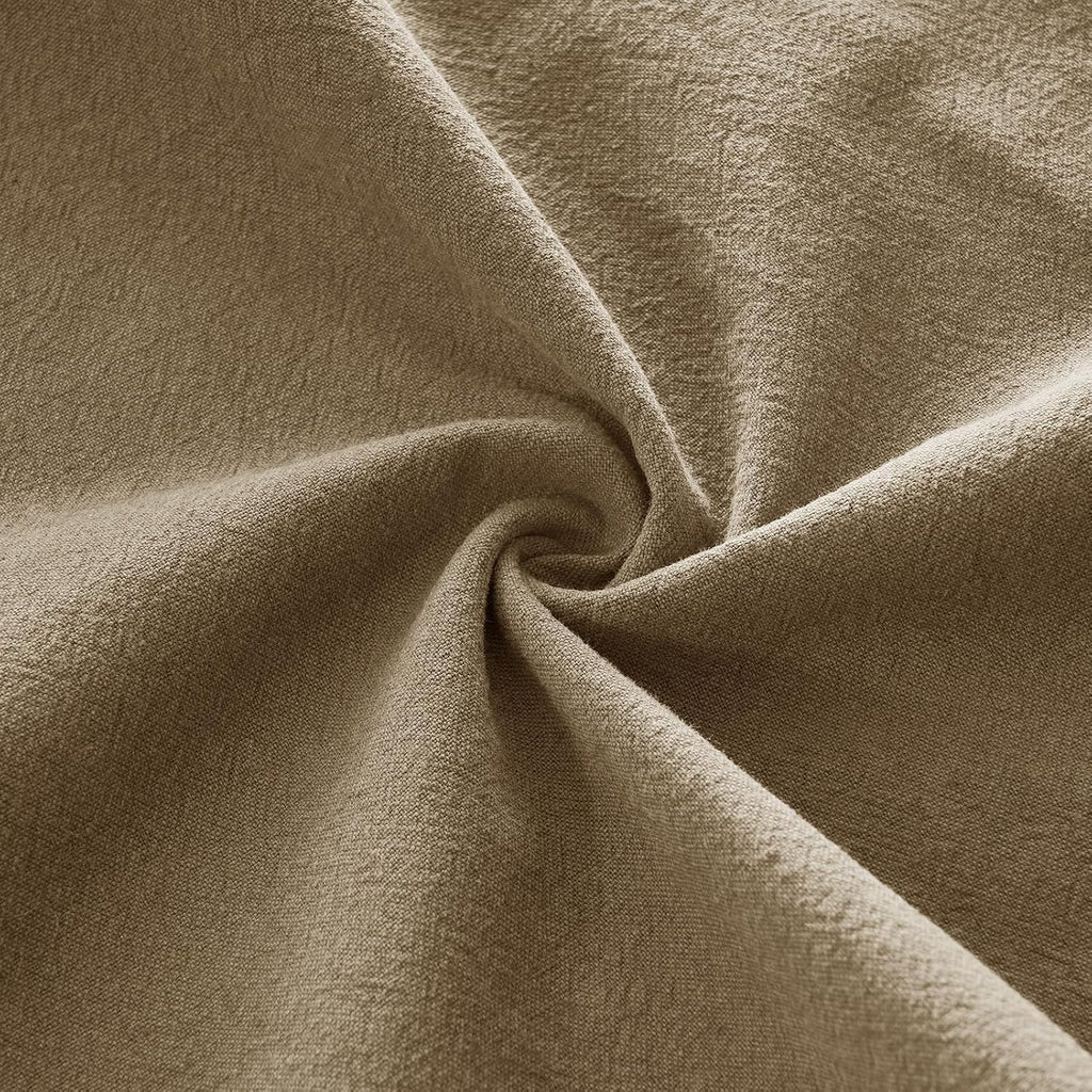 Linen-Cotton European Pillowcases - Soft & Breathable with Hidden Zipper Design - Tan, 65x65cm