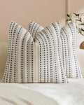 Bohemian Dot Woven Cushion Covers - Twin-Pack - Grey, 45cm x 45cm