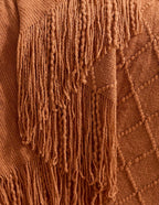 Micro Plush Diamond Knitted Throw Blanket, Terracotta