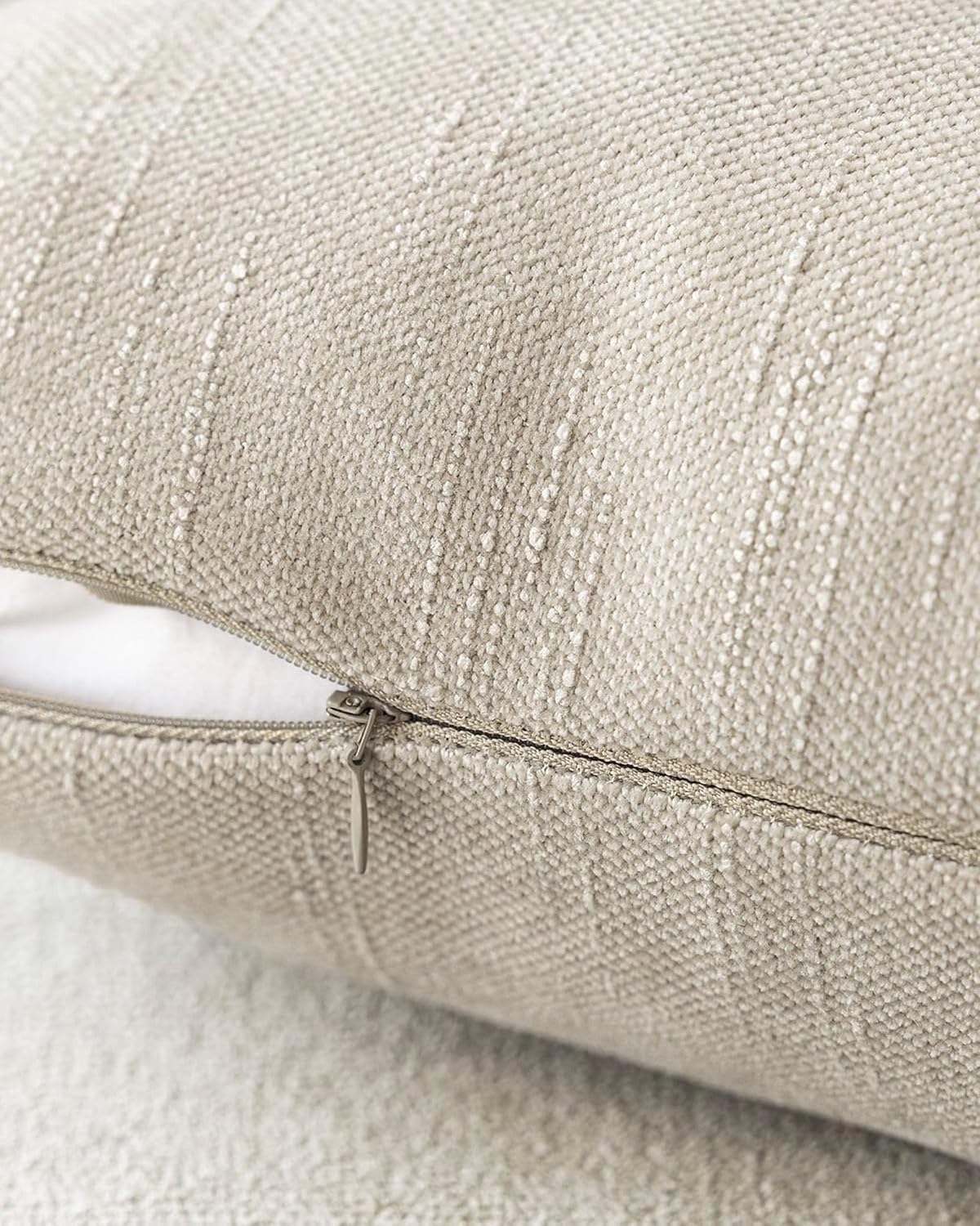 Chenille Haze-Textured Cushion Covers - Pack of 2 - Oatmeal, 50cm x 50cm