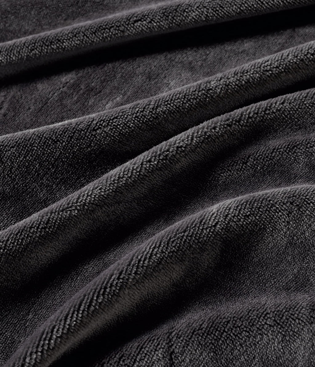Microfibre Teddy Sherpa Throw Blanket - Charcoal