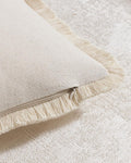 Linen-Cotton Cushion Covers with Tassels, Set of 2, Linen, 45x45cm