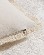Linen-Cotton Cushion Covers with Tassels, Set of 2, Linen, 45x45cm