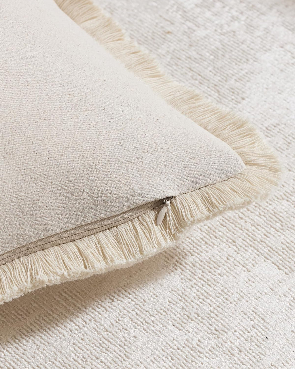 Linen-Cotton Cushion Covers with Tassels, Set of 2, Linen, 30x50cm