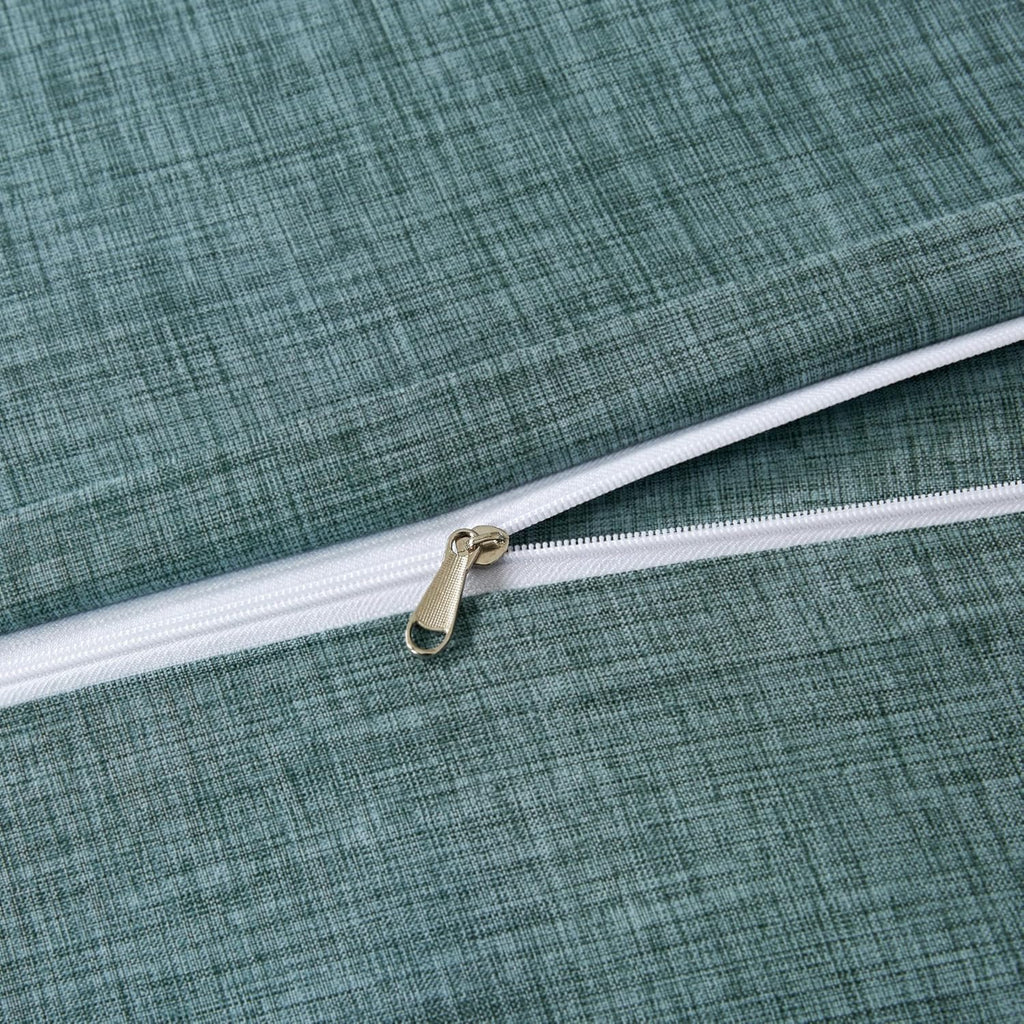 Linen Like Bed Quilt Cover Set – Green