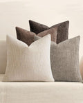 Chenille Grid Cushion Covers - Pack of 4 - Ash Brown, 45cm x 45cm