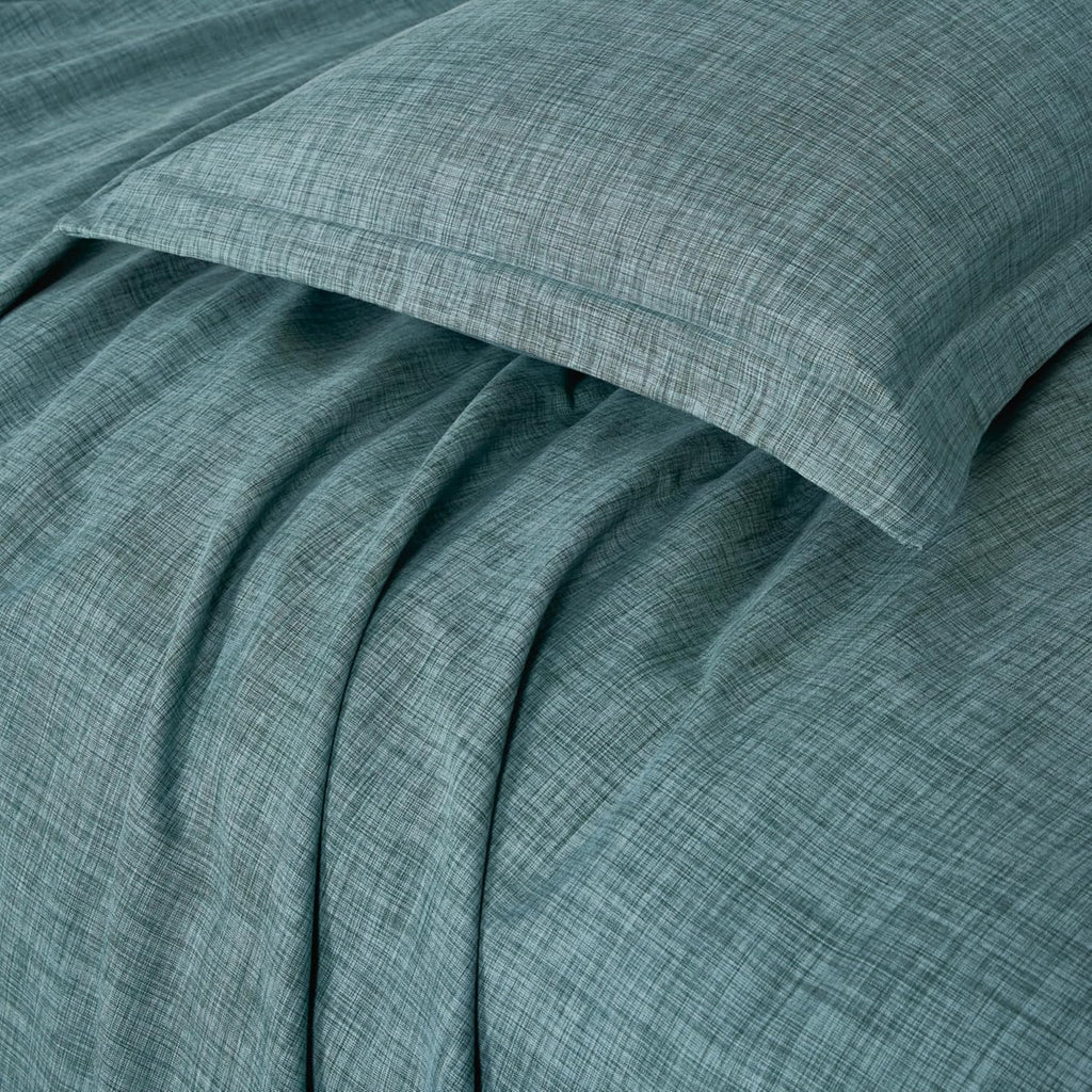 Linen Like Bed Quilt Cover Set – Green