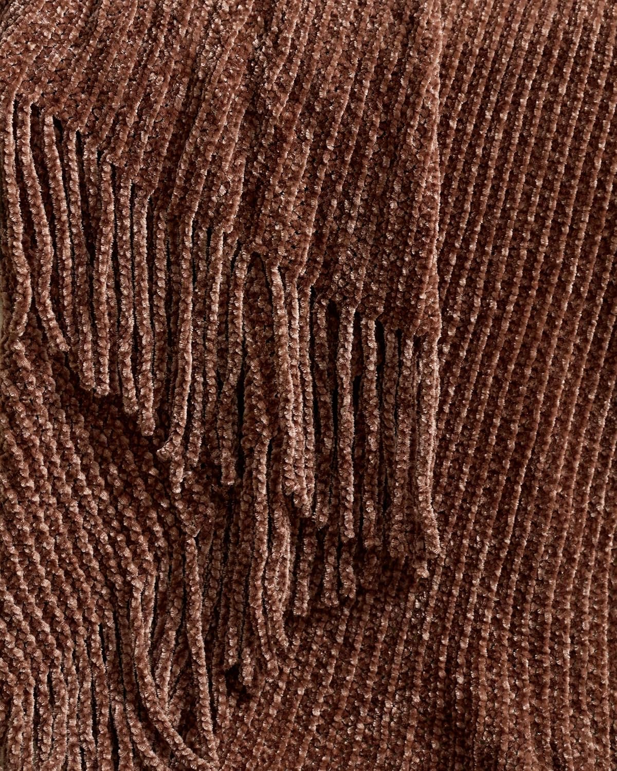 Chenille Knitted Throw - Brown, 130x170cm