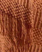 Bobble Textured Knitted Throw - Terracotta, 130x170cm