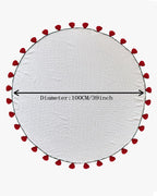 3-in-1 Round Rosebud Knit Throw - Red, 100cm Diameter