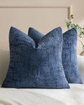 Chenille-Textured Cushion Covers - Twin-Pack - Denim, 45cm x 45cm