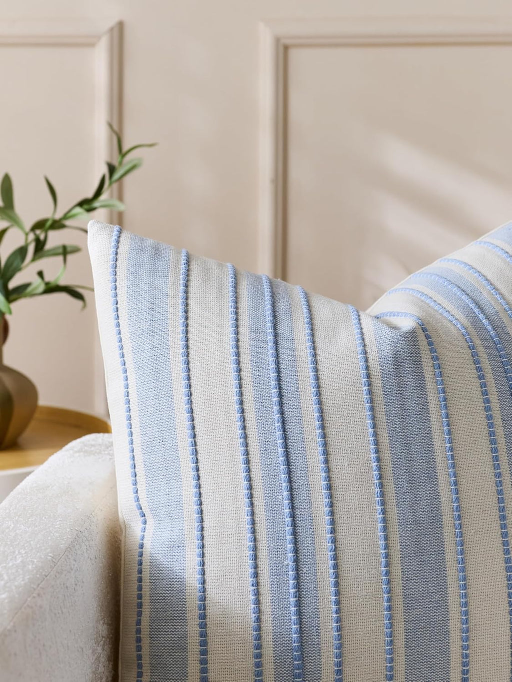 Heritage Linear Woven Cushion Covers - Twin-Pack - Sky, 45cm x 45cm