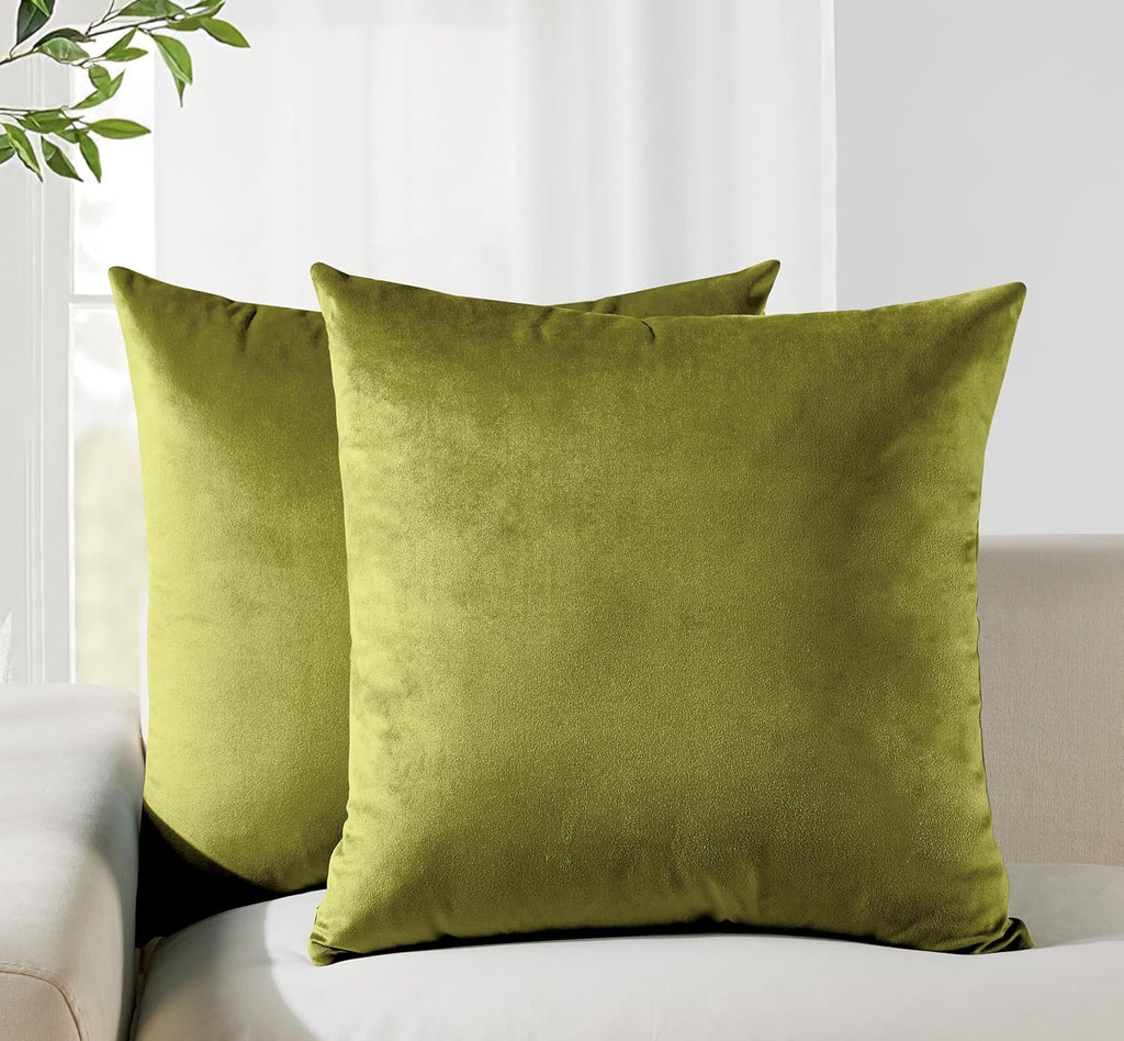 Velvet Cushion Covers - Twin-Pack - Green