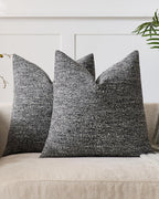 Speckled Bouclé Cushion Covers - Twin-Pack - Charcoal, 45cm x 45cm