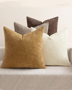 Chenille Grid Cushion Covers - Pack of 4 - Warm Brown, 45cm x 45cm