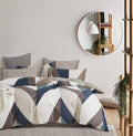 100% Cotton 250TC Reversible Quilt Cover Set - Oliver