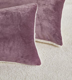 Teddy Sherpa European Pillowcases - Twin-Pack - Mauve - 65cm x 65cm