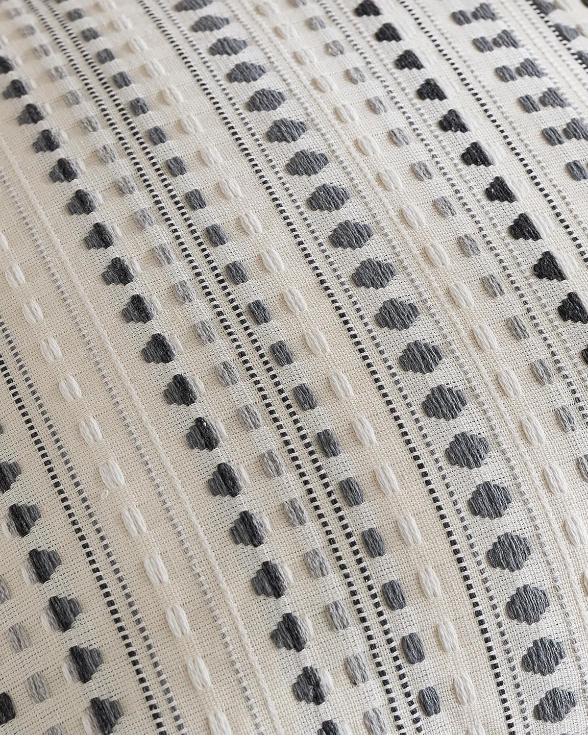 Bohemian Dot Woven Cushion Covers - Twin-Pack - Grey, 30cm x 50cm