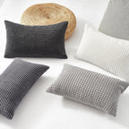 Corduroy Corn Grain Cushion Covers - Pack of 4 Mix of Grey Shades - 30cm x 50cm