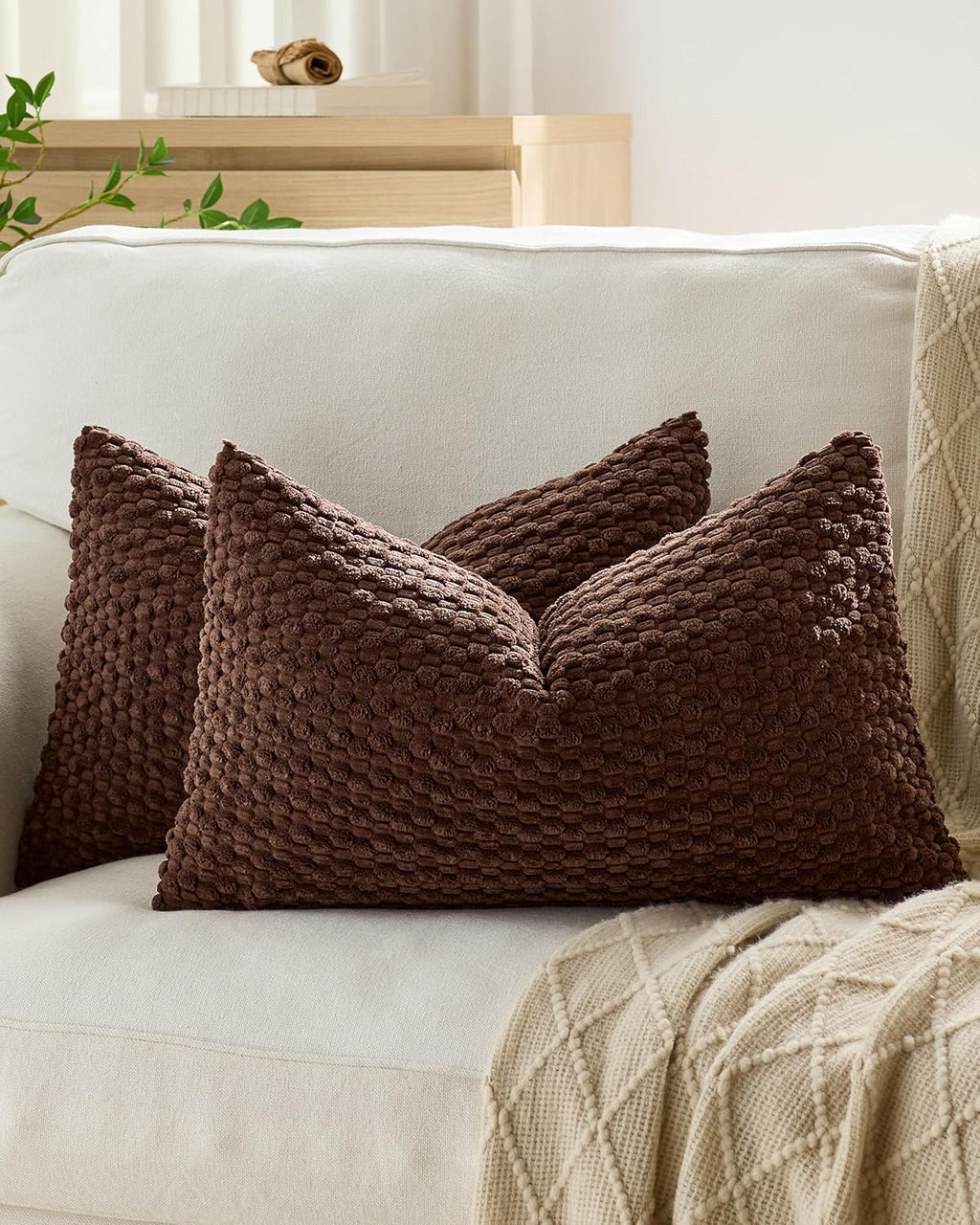 Bubble Corn Cushion Covers - Twin-Pack - Brown, 30cm x 50cm