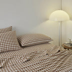 Yarn-Dyed Vintage Washed Cotton Sheet Set - Brown