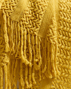 Boho Open-Knitted Throw - Yellow, 130x170cm