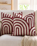 Tufted Arch Cushion Covers - Twin-Pack - Burgundy, 45cm x 45cm
