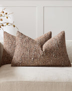 Speckled Bouclé Cushion Covers - Twin-Pack - Brown, 30cm x 50cm