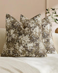 Vintage Botanical Chenille Cushion Covers - Twin-Pack - Beige, 45cm x 45cm