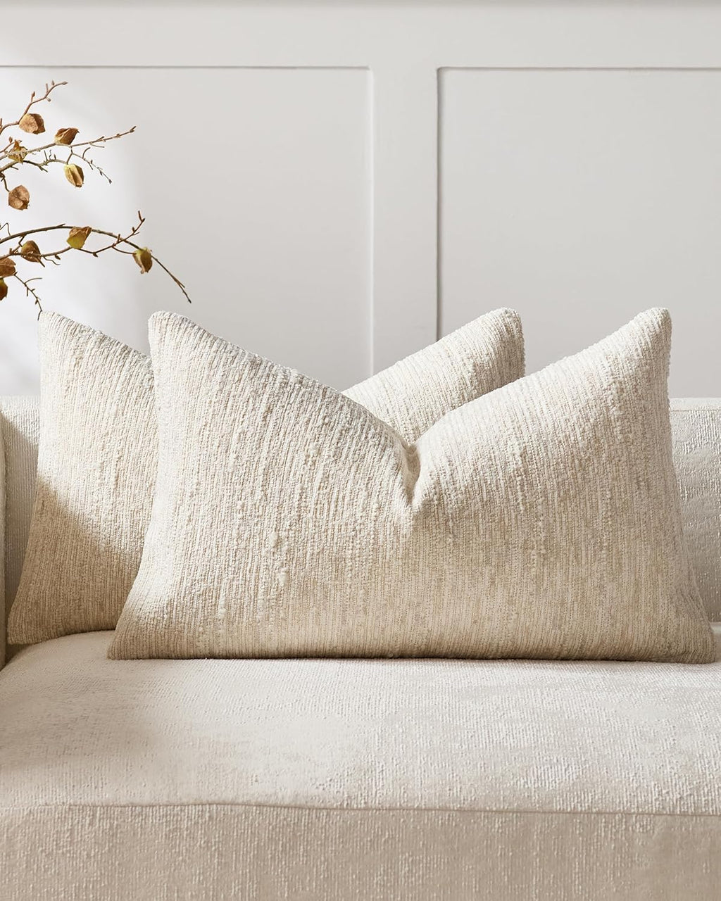 Speckled Bouclé Cushion Covers - Twin-Pack - Oatmeal, 30cm x 50cm