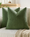 Bubble Corn Cushion Covers - Twin-Pack - Khaki Green, 45cm x 45cm