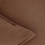 Linen-Cotton European Pillowcases - Soft & Breathable with Hidden Zipper Design - Cocoa Brown, 65x65cm