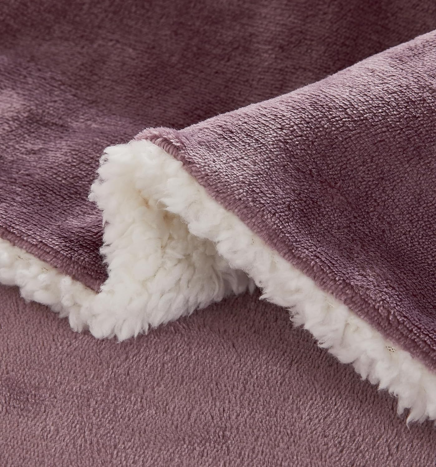 Teddy Sherpa Standard Pillowcases - Twin-Pack - Mauve - 48cm x 73cm