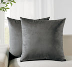 Velvet Cushion Covers - Twin-Pack - Dark Grey