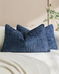 Chenille-Textured Cushion Covers - Twin-Pack - Denim, 30cm x 50cm