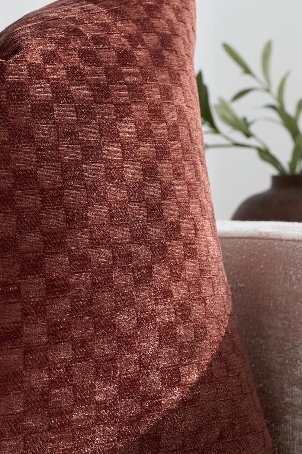 Chenille Waffle Cushion Covers - Twin-Pack - Rust, 30cm x 50cm
