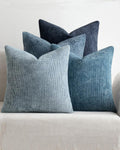 Chenille Grid Cushion Covers - Pack of 4 - Mix of Blue, 45cm x 45cm