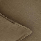 Linen-Cotton European Pillowcases - Soft & Breathable with Hidden Zipper Design - Tan, 65x65cm