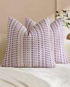Bohemian Dot Woven Cushion Covers - Twin-Pack - Purple, 45cm x 45cm