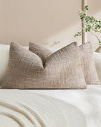 Chenille-Textured Cushion Covers - Twin-Pack - Camel, 30cm x 50cm