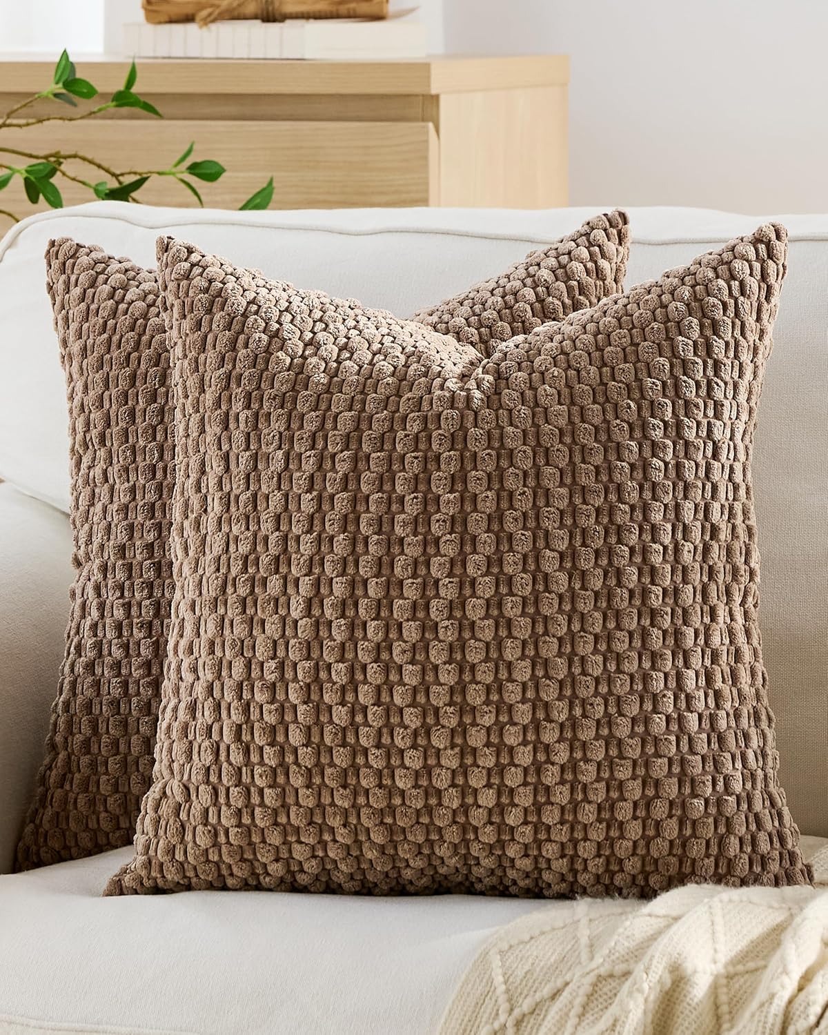 Bubble Corn Cushion Covers - Twin-Pack - Taupe, 45cm x 45cm