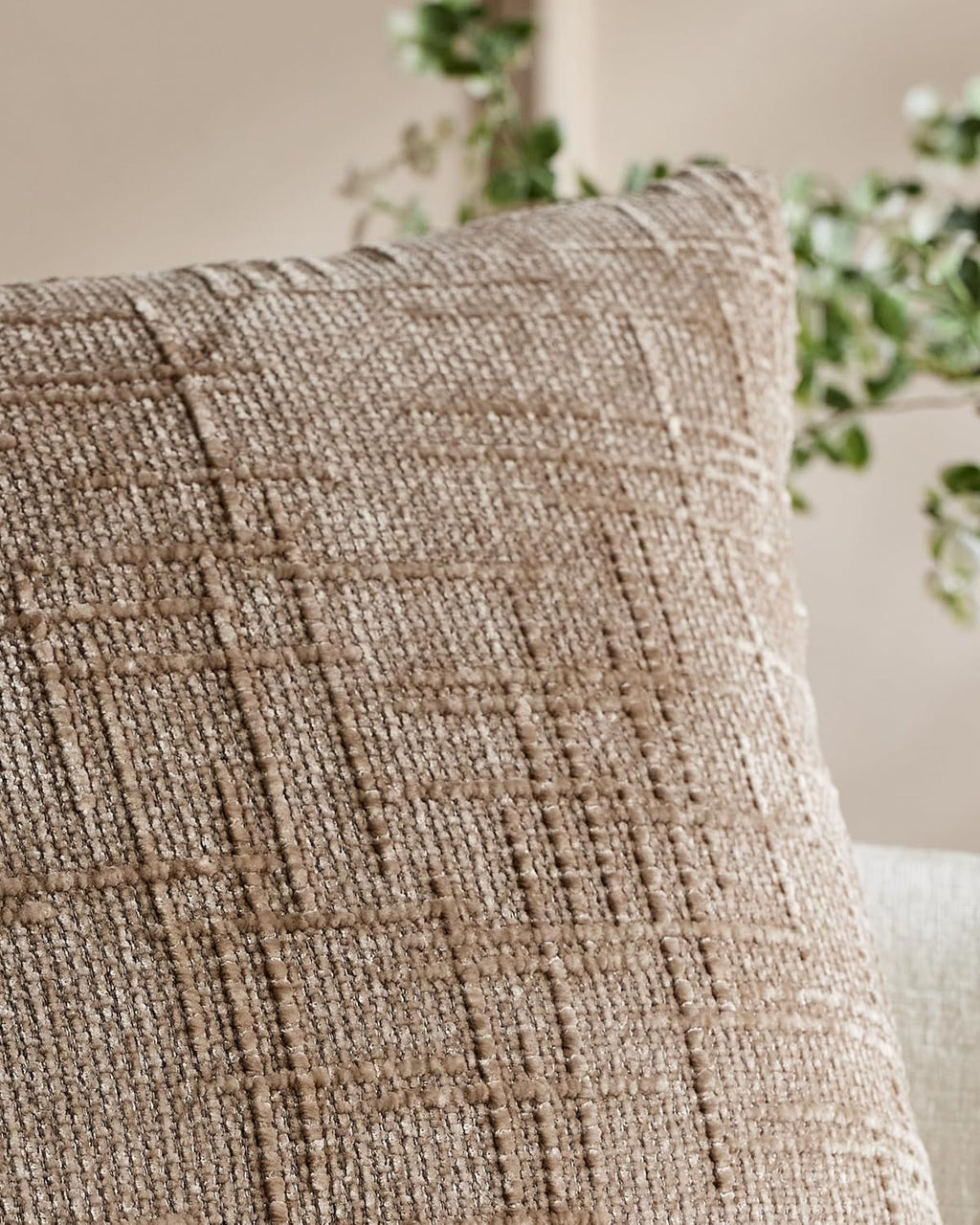 Chenille-Textured Cushion Covers - Twin-Pack - Camel, 45cm x 45cm