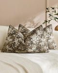 Vintage Botanical Chenille Cushion Covers - Twin-Pack - Beige, 30cm x 50cm