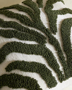 Tufted Leaf Cushion Covers - Twin-Pack - Khaki Green, 45cm x 45cm