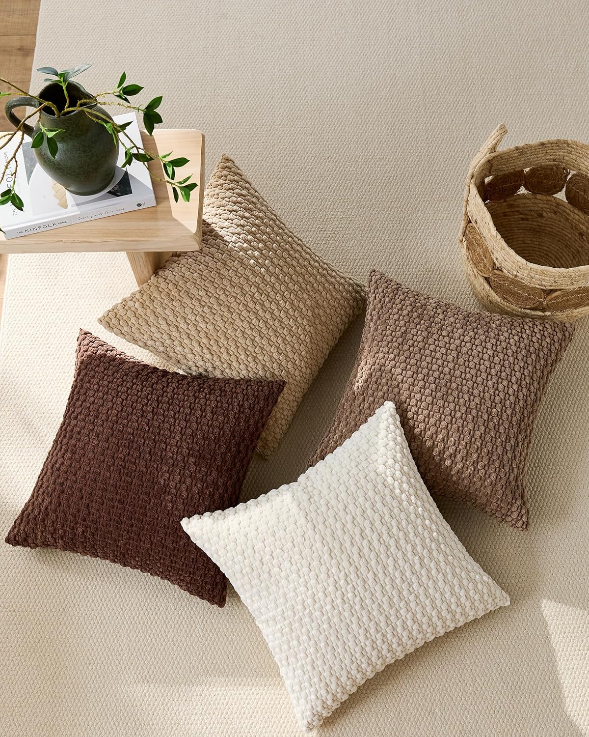 Bubble Corn Cushion Covers - Twin-Pack - Brown, 45cm x 45cm