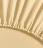 100% Vintage Washed Microfibre Fitted Sheet with Matching Pillowcases - Butter