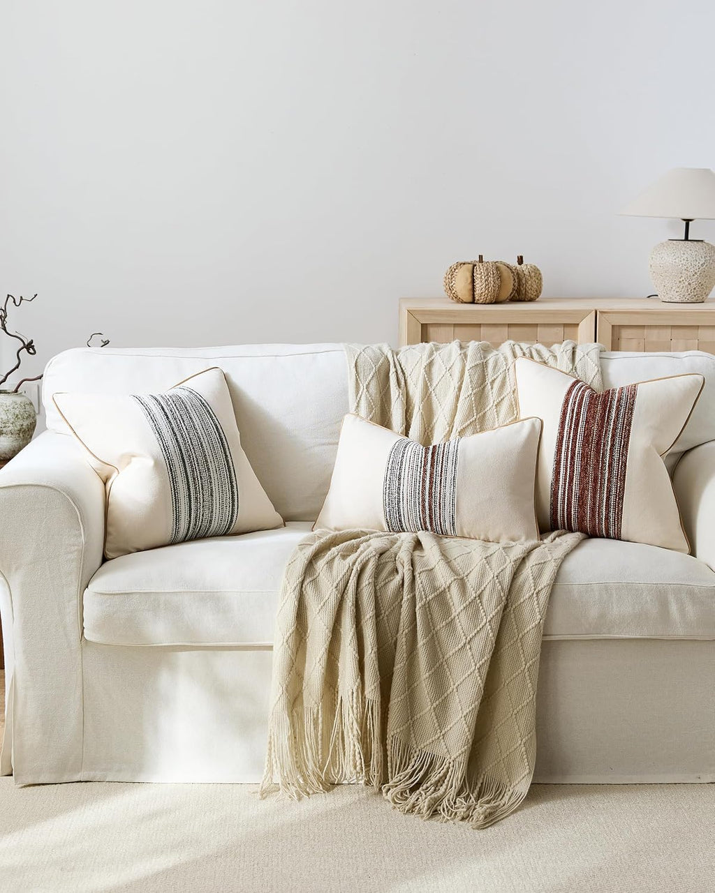 Wabi Stripe Cushion Covers - Twin-Pack - Multicolour, 45cm x 45cm