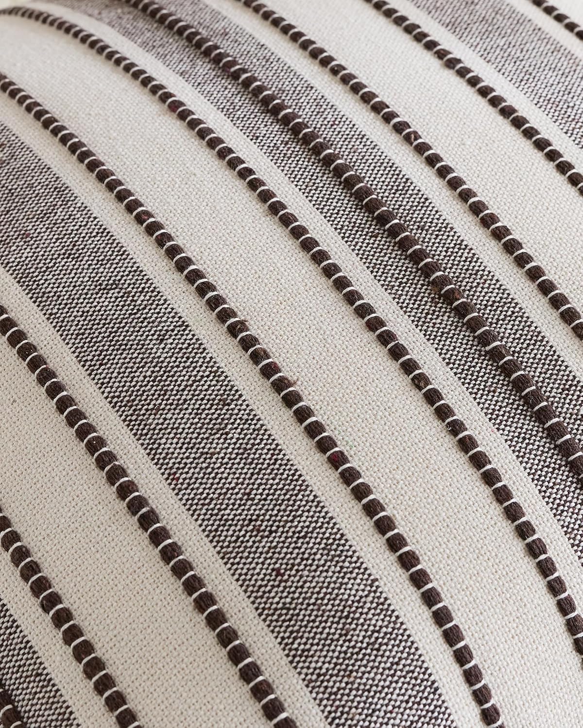 Heritage Linear Woven Cushion Covers - Twin-Pack - Brown, 30cm x 50cm